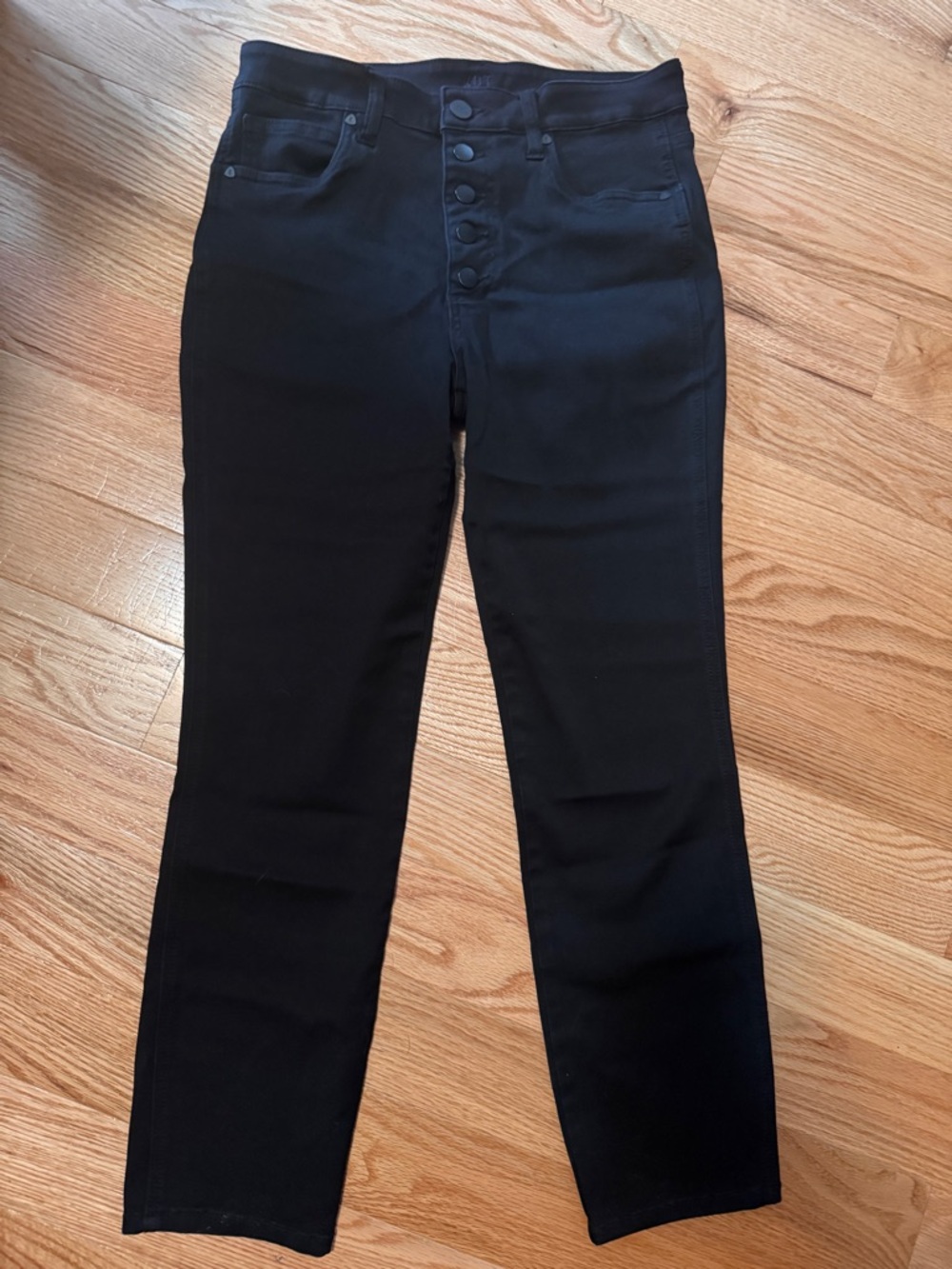 Kut From The Kloth High Rise Ankle Slim Straight Leg Black Jeans Pants Size 10 - Picture 3 of 7